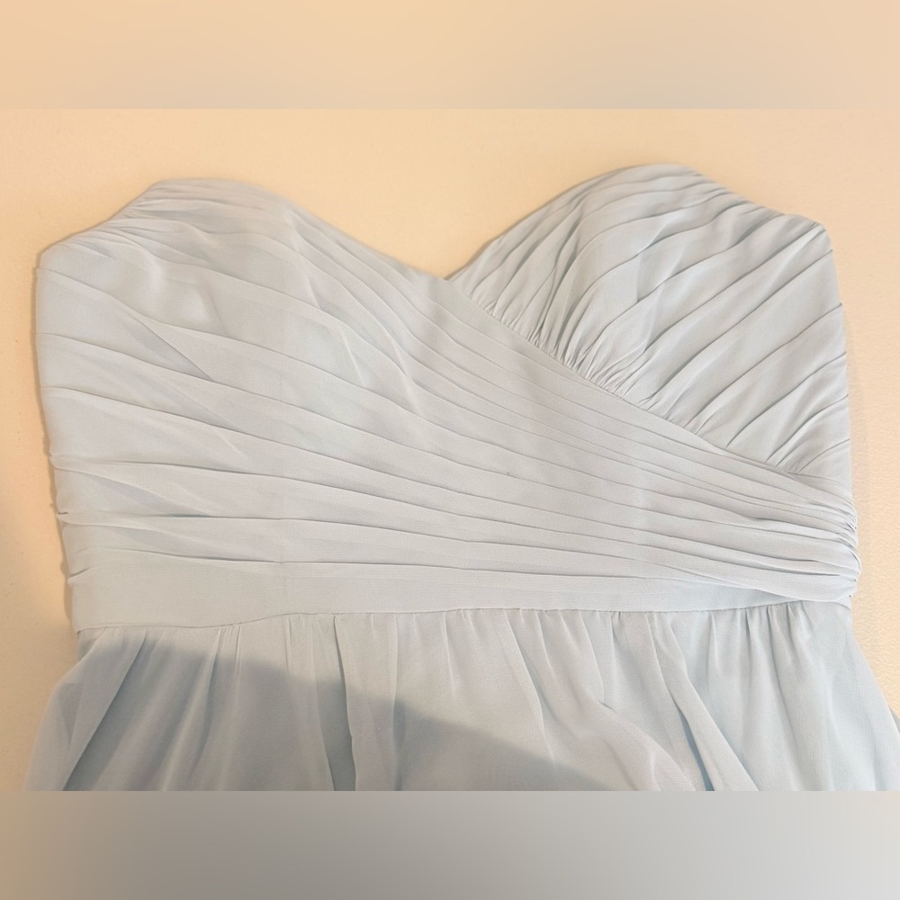 After Six Strapless Sweetheart Neckline Charmusse Sky Blue Chiffon Evening Gown - Picture 4 of 7